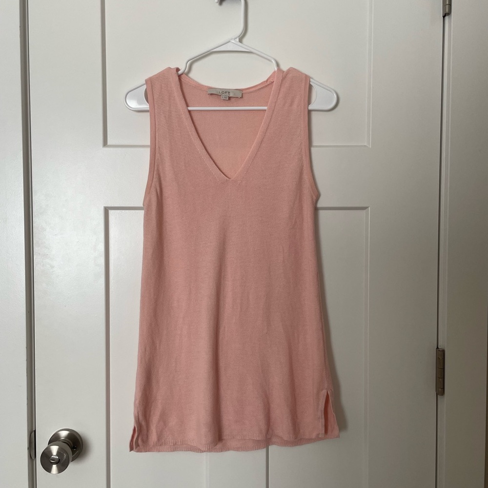 Loft pink knit sweater tank - Sz Small